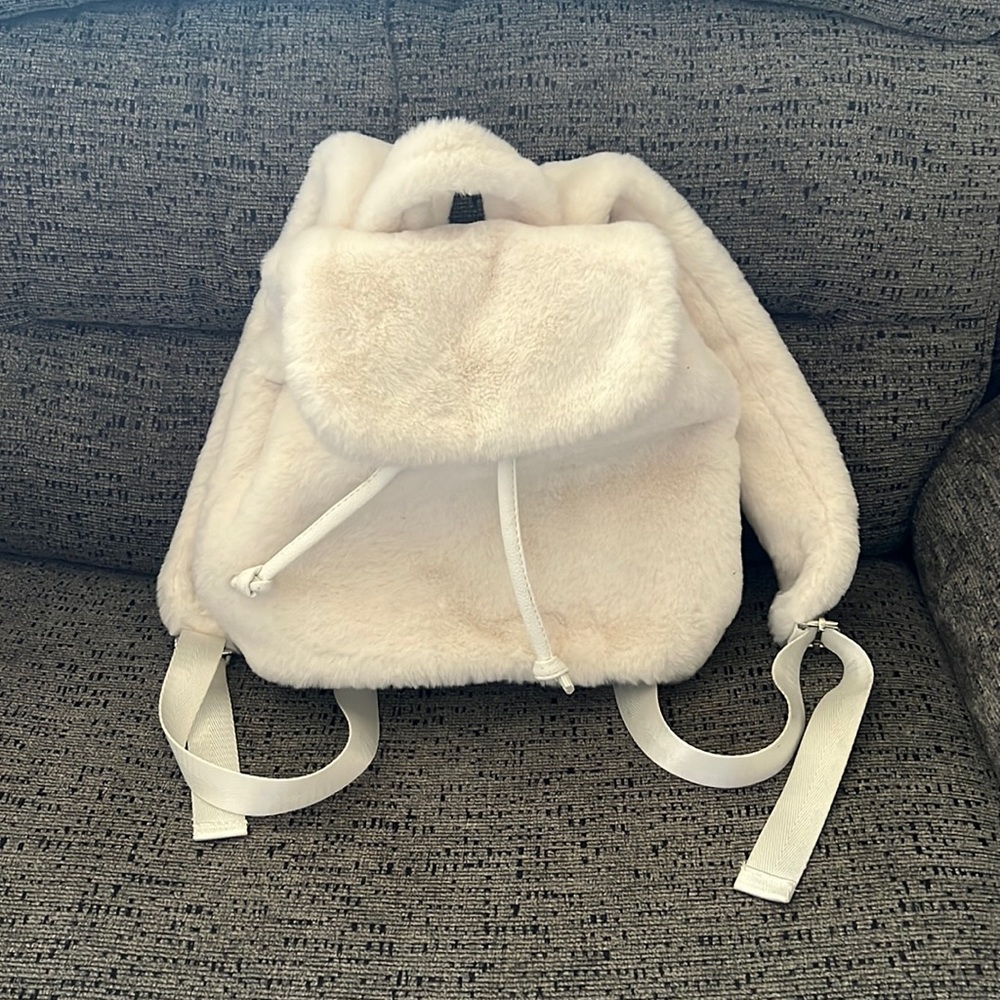 Faux fur mini backpack